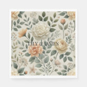 Butter Gelbes Wasserfarben Floral Elegant Moderne Serviette (Vorderseite)