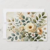 Butter Gelbes Wasserfarben Klassisches Flora-Elega Einladung (Rückseite)