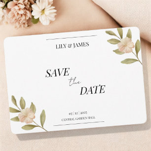 Butter Gelbes Wasserfarben Klassisches Flora-Elega Save The Date