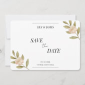 Butter Gelbes Wasserfarben Klassisches Flora-Elega Save The Date (Vorderseite)