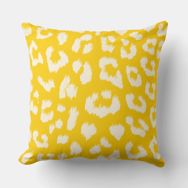 Butter Gelbleopard Print Reversible Kissen (Vorderseite)