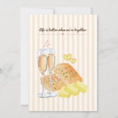 Butter Gemeinsam Brautparty Champagner & Brot Einladung (Rückseite)