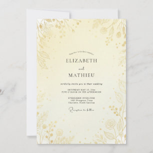 Butter-Goldblatt-Hochzeit Einladung