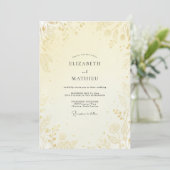Butter-Goldblatt-Hochzeit Einladung (Stehend Vorderseite)