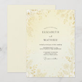 Butter-Goldblatt-Hochzeit Einladung (Vorne/Hinten)
