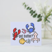 Butter got? Meeresfrüchte Postkarte (Stehend Vorderseite)