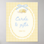 Butter-Halb-Gelb-Gingham-Karten und Geschenke Poster (Vorne)
