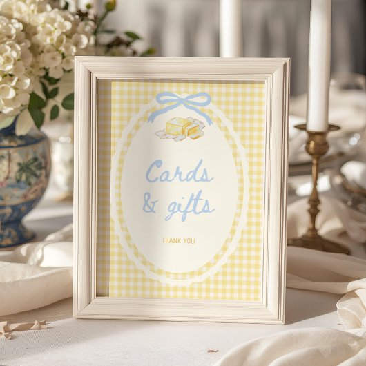Butter-Halb-Gelb-Gingham-Karten und Geschenke Poster