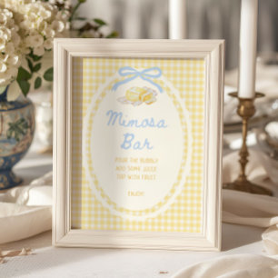 Butter-Halb-Gelb-Gingham-Mimosa-Bar Poster