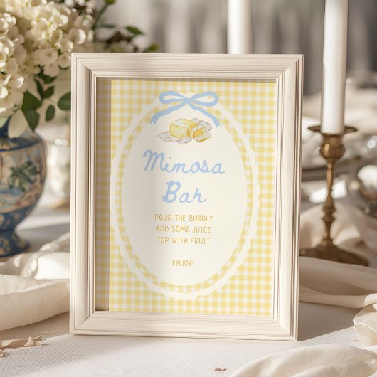 Butter-Halb-Gelb-Gingham-Mimosa-Bar Poster