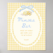 Butter-Halb-Gelb-Gingham-Mimosa-Bar Poster (Vorne)