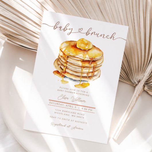 Butter Honey Pancake Baby Brunch Babydusche Einladung