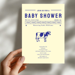 Butter-Kuh-Baby-Party Einladung