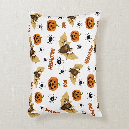 Butter, Kürbis und Spinnmuster Dekokissen (Vorderseite(Vertikal))
