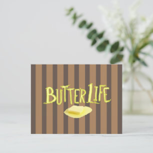 Butter Life Brown Streifen BG Horizontal Postkarte