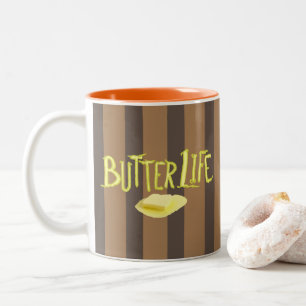 Butter Life Brown Streifen BG Zweifarbige Tasse