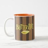 Butter Life Brown Streifen BG Zweifarbige Tasse (Links)