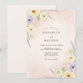 Butter-Lilien-Hochzeit Einladung (Vorne/Hinten)