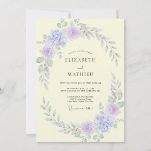 Butter-Lilien-Hochzeitskranz Einladung