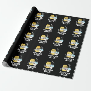 Butter Milch Funny Food Dairy Pun Dark BG Geschenkpapier