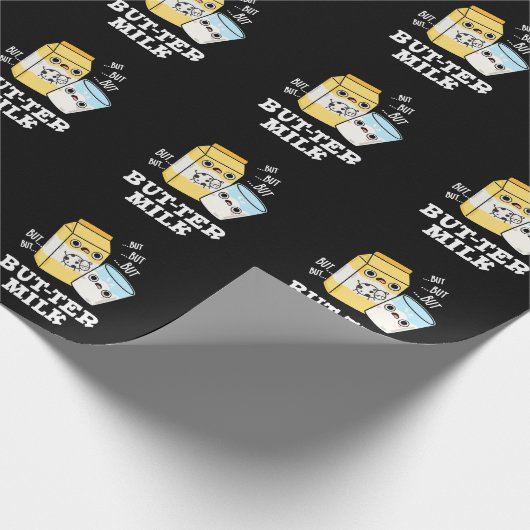 Butter Milch Funny Food Dairy Pun Dark BG Geschenkpapier (Ecke)