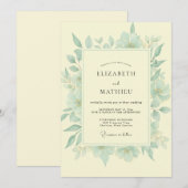 Butter Mint Eucalyptus Hochzeit Einladung (Vorne/Hinten)