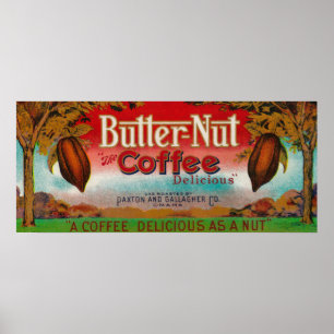 Butter Nut Kaffee EtikettOmaha, NE Poster