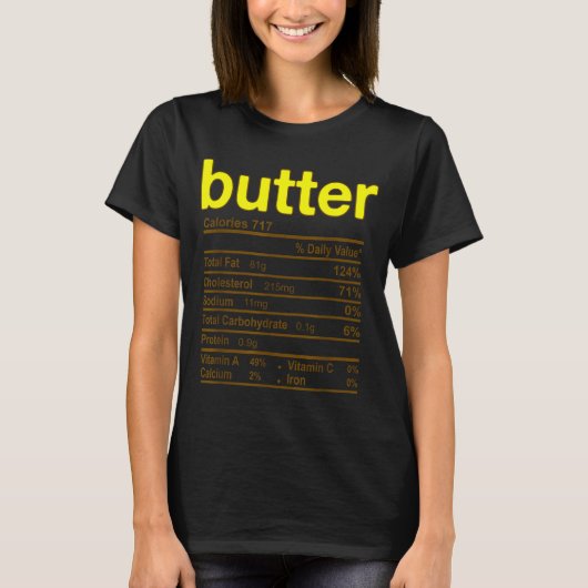 Butter Nutrition Facts Funny Thanksgiving Christma T-Shirt (Vorderseite)