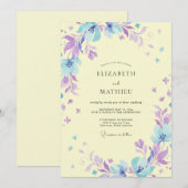 Butter Periwinkle Gemalte Hochzeit Einladung (Vorne/Hinten)