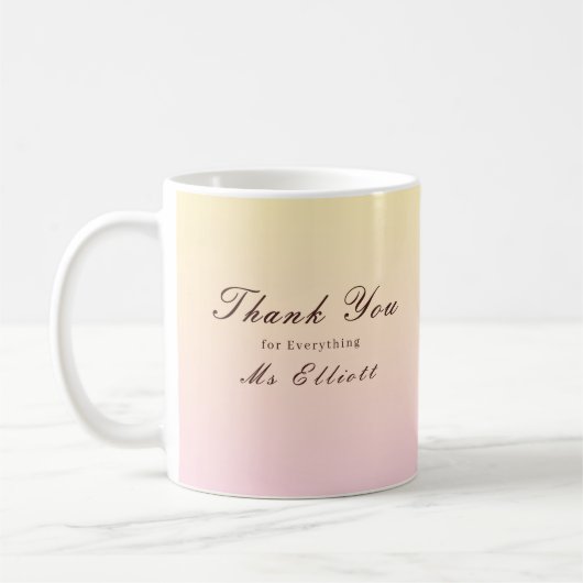 Butter Pink - Personalised Thank You Teacher Mug Kaffeetasse (Links)