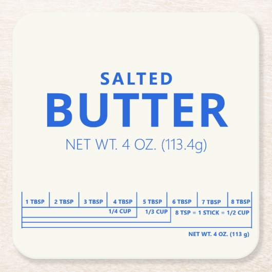 Butter Rechteckiger Pappuntersetzer (Vorderseite)