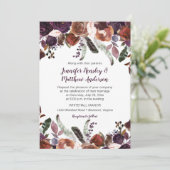 Butter Rum Eggplant Lila Rose Boho Wedding Einladung (Stehend Vorderseite)