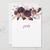 Butter Rum Eggplant Lila Rose Boho Wedding Einladung (Rückseite)