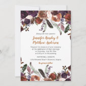Butter Rum Rust Dark Lila Rose Boho Hochzeit Einladung (Vorderseite)