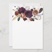 Butter Rum Rust Dark Lila Rose Boho Hochzeit Einladung (Rückseite)