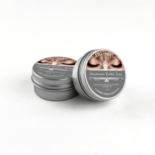 Butter Seife Kosmetik Grau Royal Lashes Princess Runder Aufkleber