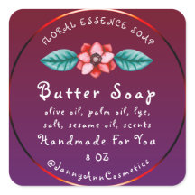 Butter Seife Kosmetik Handmade Logo Burgundy Purpl