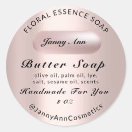 Butter Seife Kosmetik Produkt Handgefertigte Rose  Runder Aufkleber
