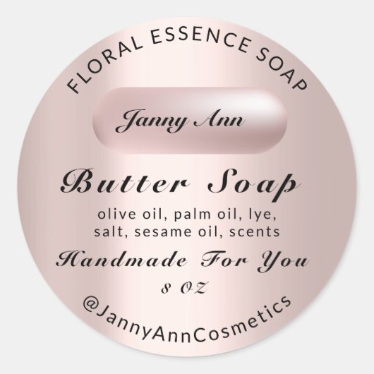 Butter Seife Kosmetik Produkt Handgefertigte Rose  Runder Aufkleber (Vorderseite)