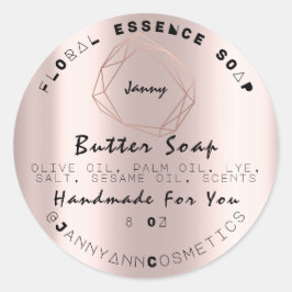 Butter Seife Kosmetik Produkt Handgefertigte Rose  Runder Aufkleber