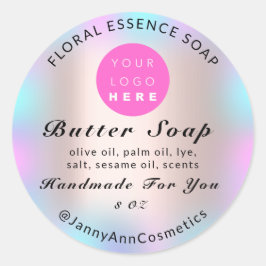 Butter Seife Kosmetik Produkt Handgemachte Rosa Lo Runder Aufkleber