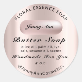 Butter Seife Kosmetik Produkt Handmade Rose Sozial Runder Aufkleber