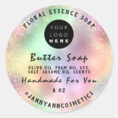 Butter Soap Kosmetik Handmade Logo Holograph GOLD Runder Aufkleber (Vorderseite)