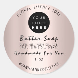Butter Soap Kosmetik Rose Handgemachte Rose Script Runder Aufkleber