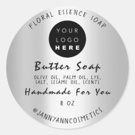Butter Soap Kosmetik Rose Handmade Silver Logo Runder Aufkleber