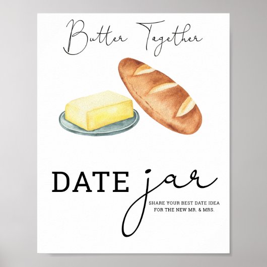 Butter Together Brautparty Date jar bridgame Poster (Vorne)