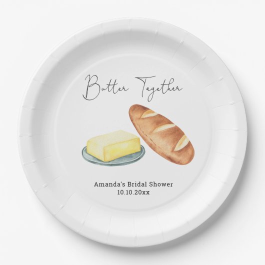 Butter Together Brautparty Pappteller (Vorderseite)