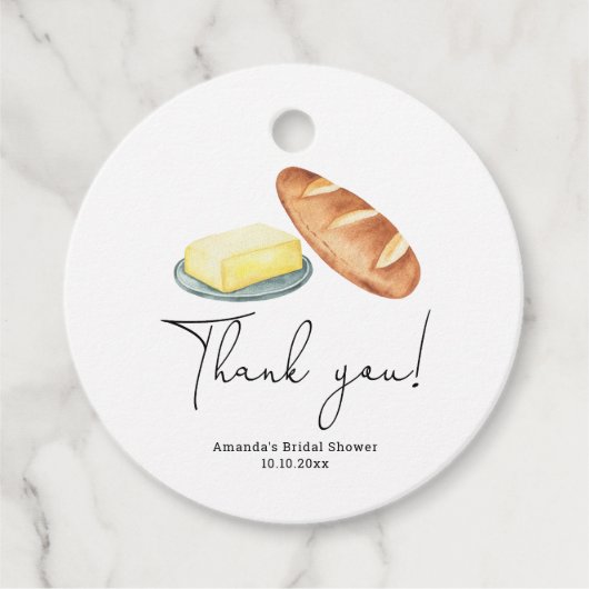 Butter Together Brautparty Vielen Dank Geschenkanhänger (Vorderseite)