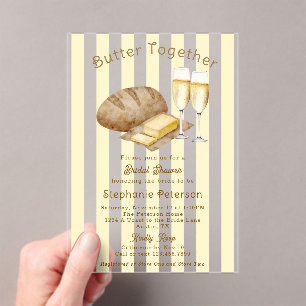 Butter Together Brot und Butter Brautparty Acryleinladungen