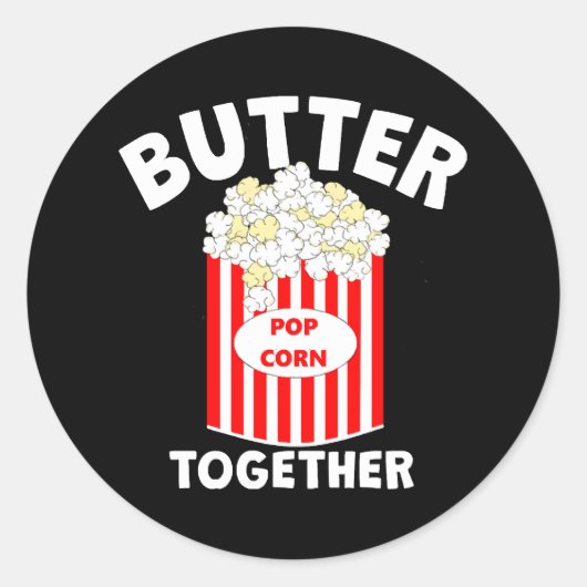 BUTTER Together Movie Popcorn Runder Aufkleber (Vorderseite)